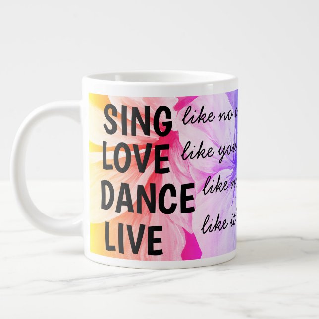 Wasserfarbe Persian Blue Lilies Petals Pattern Jumbo-Tasse (Links)