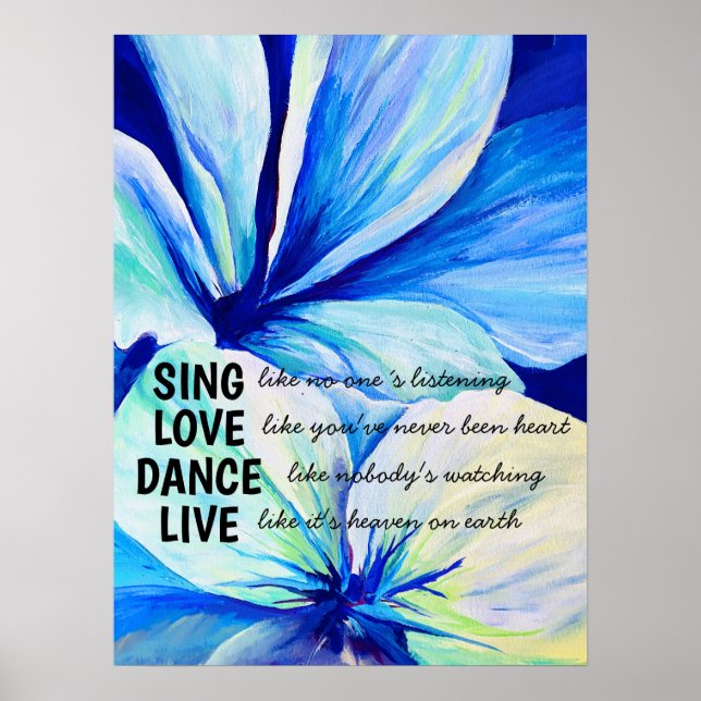 Wasserfarbe Persische Lilies Petals Inspiration Poster (Vorne)