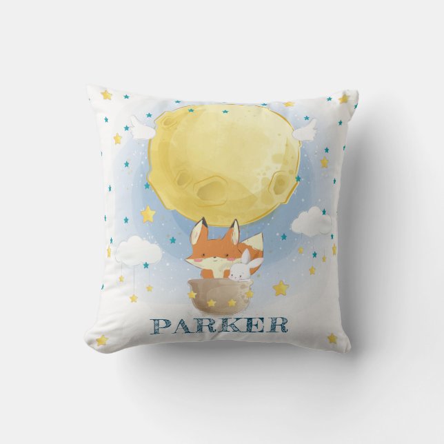 Wasserfarbe Personalisiert Moon Air Ballon Kissen (Vorderseite)