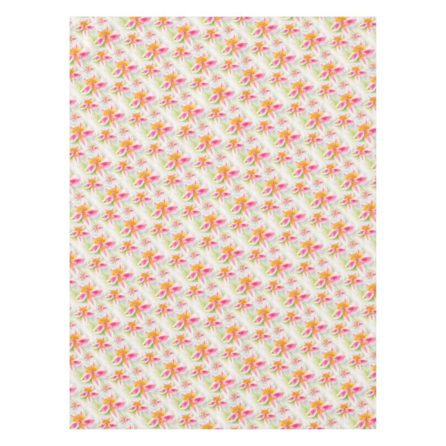 Wasserfarbe Peruanische Lily Alstroemeria tableclo Tischdecke (Vorderseite)