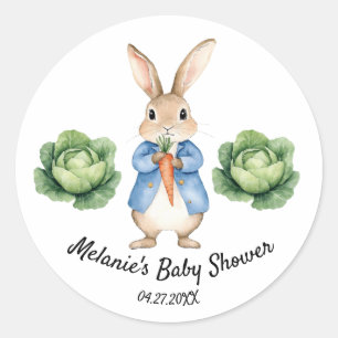 Wasserfarbe Peter Rabbit Garden Cabbage Babydusche Runder Aufkleber