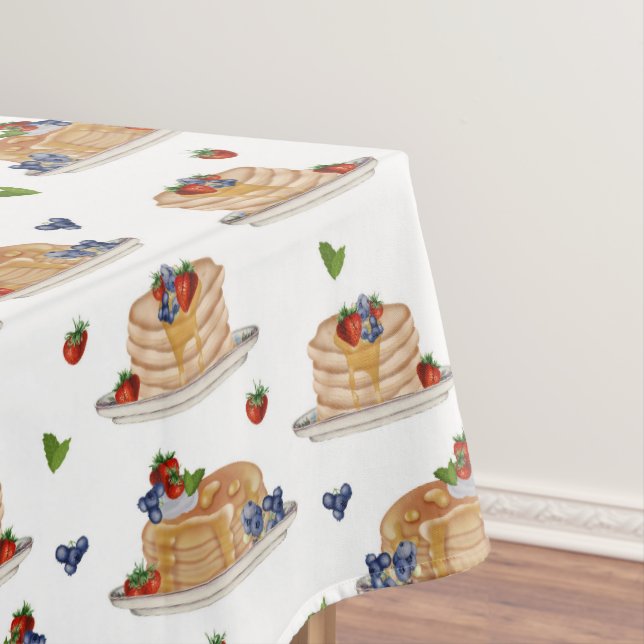 Wasserfarbe Pfannkuchen Beeren Frühstück Brunch  Tischdecke (Beispiel)