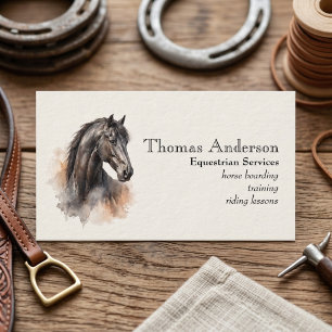 Wasserfarbe Pferd Equine Personalisierte Visitenka Visitenkarte