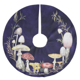 Wasserfarbe Pilz Pilz Pilz Weihnachtsfeiertag Brus Polyester Weihnachtsbaumdecke