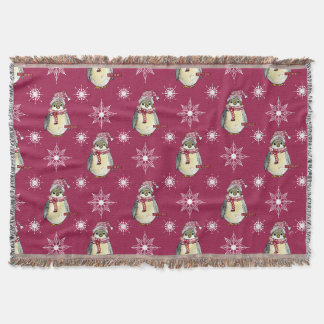 Wasserfarbe Pinguin und Schneeflocken-Feiertag Decke
