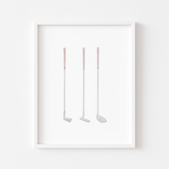 Wasserfarbe Pink Golfklubplakat Poster (Von Creator hochgeladen)