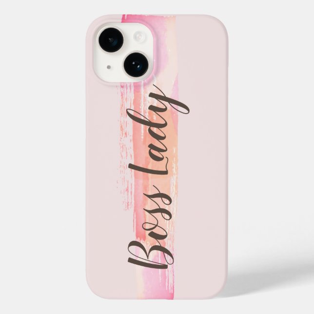 Wasserfarbe Pink Peach Paint Strokes Boss Lady Case-Mate iPhone Hülle (Rückseite)