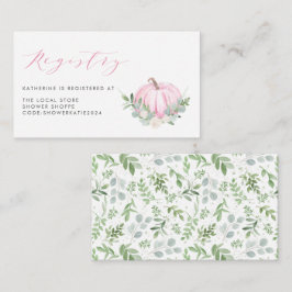 Wasserfarbe Pink Pumpkin Fall Kinderdusche Registr Begleitkarte