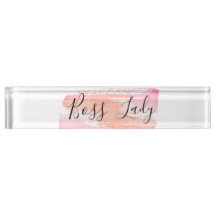 Wasserfarbe Pinselstriche Boss Lady Namensplakette