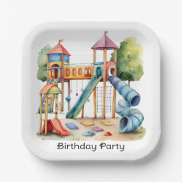 Wasserfarbe Playground Park Kinderparty Pappteller