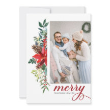 Wasserfarbe Poinsettia Botanische Frohe Weihnachte