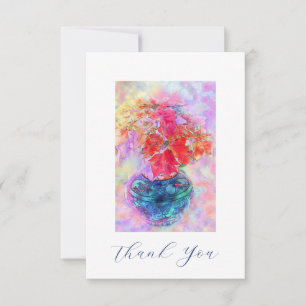 Wasserfarbe Poinsettias Dankeskarte