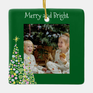 Wasserfarbe Polka Dot Weihnachtsbaum Keepake Keramikornament