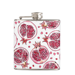 Wasserfarbe Pomegranat und Farbmuster Flachmann