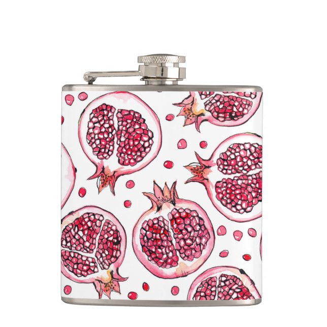 Wasserfarbe Pomegranat und Farbmuster Flachmann (Vorderseite)