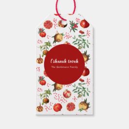 Wasserfarbe Pomegranate Muster Rosh Hashanah Geschenkanhänger