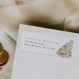 Wasserfarbe Positano Italien Rücksendeadresse