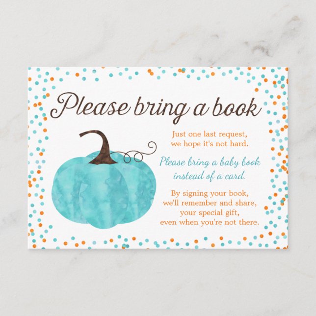 Wasserfarbe Pumpkin Boy Kinderdusche bringen Buch Begleitkarte (Vorderseite)