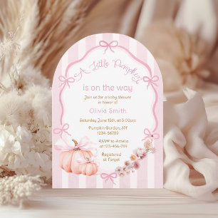 Wasserfarbe Pumpkin Fall Floral Girl Babydusche Einladung