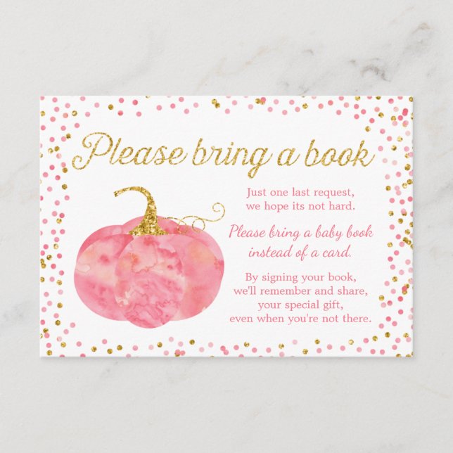 Wasserfarbe Pumpkin Girl Kinderdusche Bringen Sie  Begleitkarte (Vorderseite)