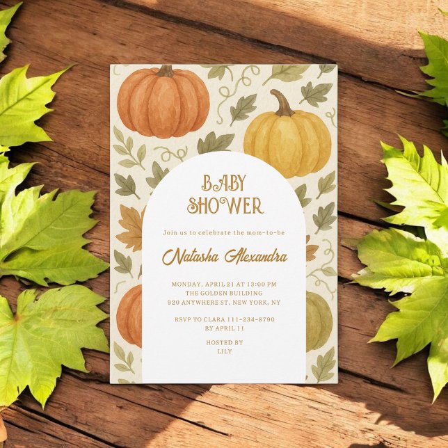 Wasserfarbe Pumpkin Herbst Bläserndusche Einladung (Von Creator hochgeladen)