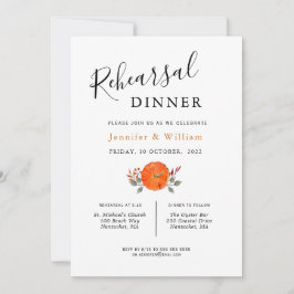 Wasserfarbe Pumpkin Hochzeit Probe Abendessen Ankündigung