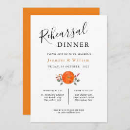 Wasserfarbe Pumpkin Hochzeit Probe Abendessen Ankündigung