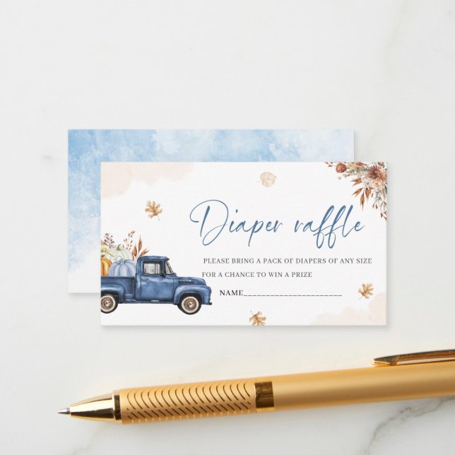 Wasserfarbe Pumpkin ist auf dem Weg Babydusche di Begleitkarte (Vorderseite/Rückseite Beispiel)