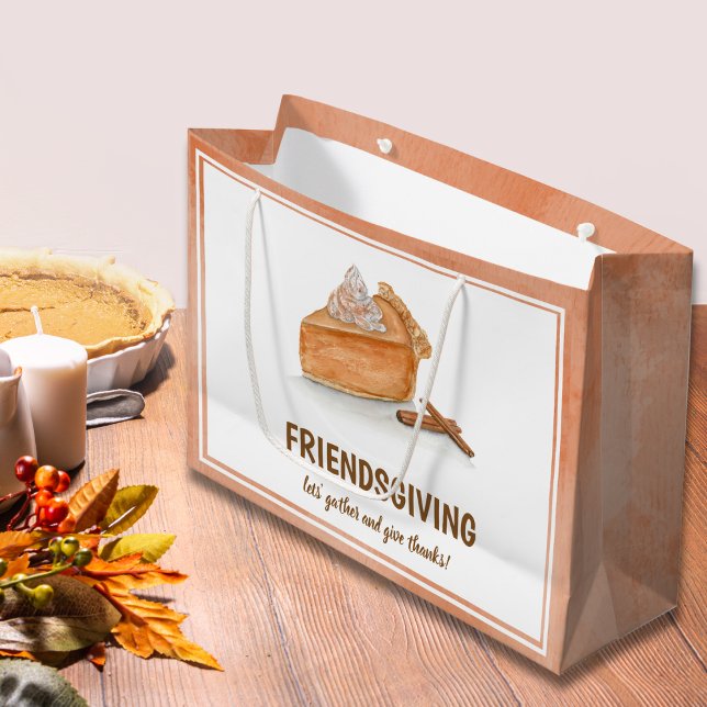 Wasserfarbe Pumpkin Pie Friendsgiving Erntedank Große Geschenktüte (Von Creator hochgeladen)