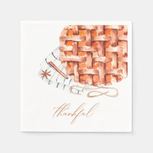 Wasserfarbe Pumpkin Pie Friendsgiving Serviette