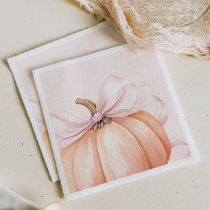 Wasserfarbe Pumpkin Pink Bow Baby Dusche Serviette
