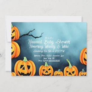 Wasserfarbe Pumpkin Szene Halloween Baby Dusche Einladung