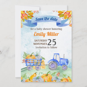 Wasserfarbe Pumpkin Traktor Save the Date