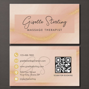 Wasserfarbe-QR-Code für Massagetherapeuten Visitenkarte