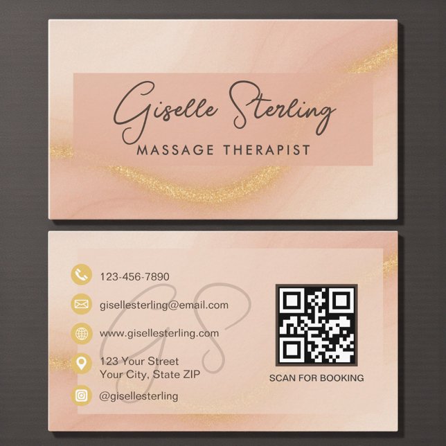 Wasserfarbe-QR-Code für Massagetherapeuten Visitenkarte (Von Creator hochgeladen)