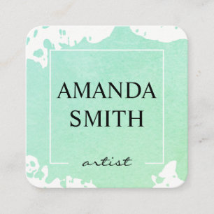 Wasserfarbe Quadratische Visitenkarte