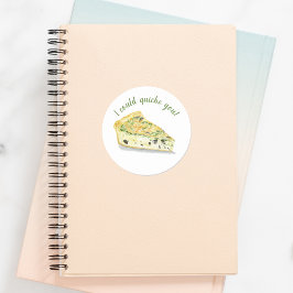 Wasserfarbe Quiche könnte ich euch quiche! Runder Aufkleber