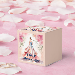 Wasserfarbe Quinceanera Feier Geschenkschachtel