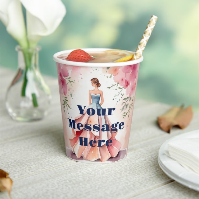 Wasserfarbe Quinceanera Feier Pappbecher (In Situ)