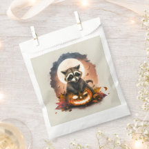 Wasserfarbe Raccoon Halloween