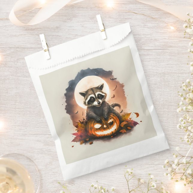 Wasserfarbe Raccoon Halloween Geschenktütchen (Ausgeschnitten)
