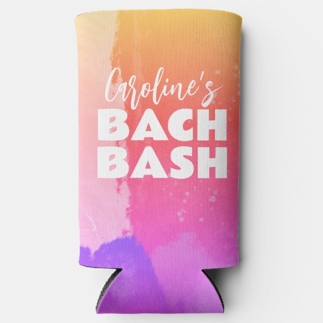 Wasserfarbe Regenbogen Bachelorette Bash Selters Dosenkühler (Vorderseite)