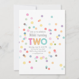 Wasserfarbe Regenbogen Confetti Geburtstag ZWEI Pa Einladung