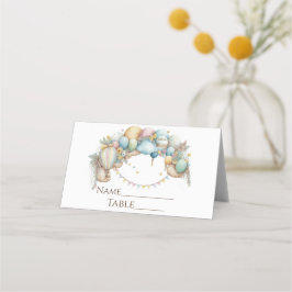 Wasserfarbe Regenbogen Luft Ballon Babydusche Platzkarte