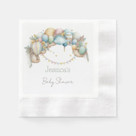 Wasserfarbe Regenbogen Luft Ballon Babydusche Serviette