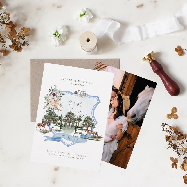 Wasserfarbe Reittier Englisch Manor Wedding Wappen (Von Creator hochgeladen)