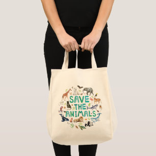 Wasserfarbe Rette die Tasche Tiere