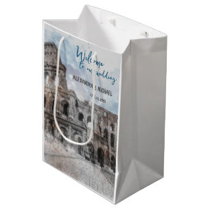 Wasserfarbe Rom, Italien Mittlere Geschenktüte