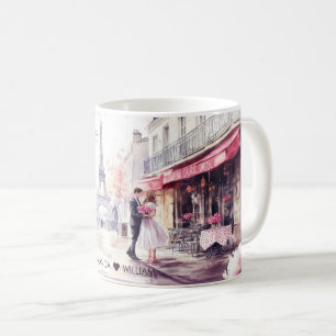 Wasserfarbe Romantik in Paris Kaffeetasse