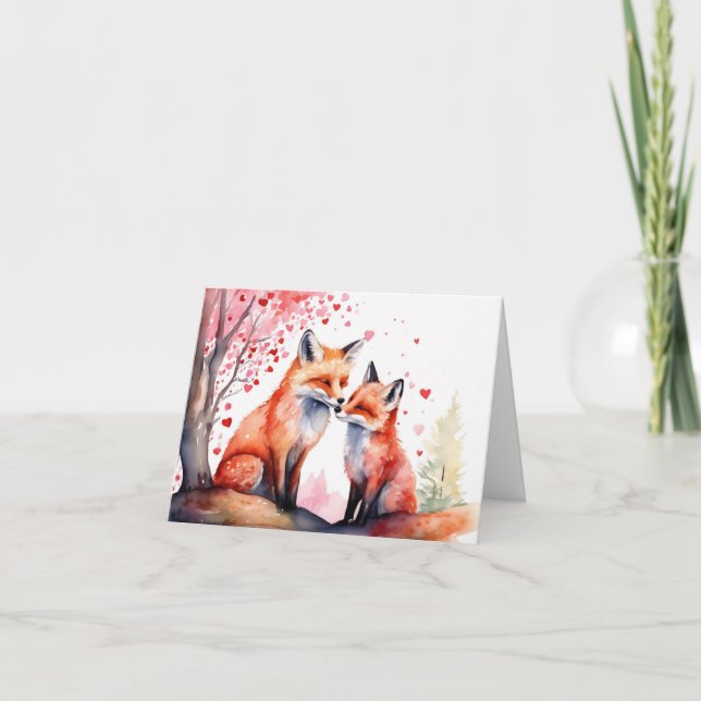 Wasserfarbe Romantisch Karte (Vorderseite)